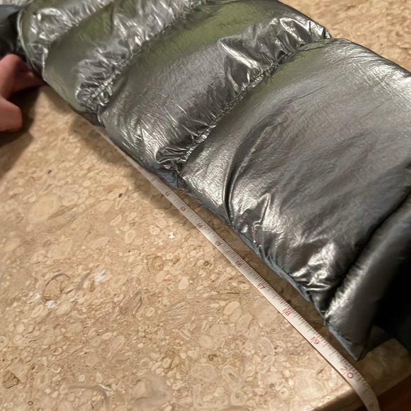 NWT- SIK SILK MENS XL PADDED PARKA w FUR HOOD in METALLIC SILVER & BLACK TRIM - Picture 10 of 16